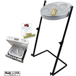 Panyard W1158 Jumbie Jam Steel Drum Kit - Metal Z-Floor Stand - Silver Pan