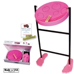 Panyard W1067 Jumbie Jam Steel Drum Kit - Tube Floor Stand - Pink Pan