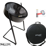 Panyard W1702 C-20 Lead Steel Pan - Caribbean Night - PLUS PACKAGE - Pan + Stand + Case  + FREE Mallets + FREE How to Play Book