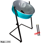 Panyard W1707 C-20 Lead Steel Pan - Ocean Wave PACKAGE - Pan + Stand + FREE Mallets