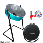 Panyard W1708 C-20 Lead Steel Pan - Ocean Wave - PLUS PACKAGE - Pan + Stand + Case + FREE Mallets + FREE How to Play Book