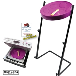 Panyard W1161 Jumbie Jam Steel Drum Kit - Metal Z-Floor Stand - Purple Pan