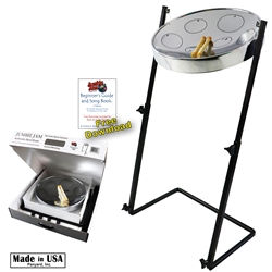 Panyard W1162 Jumbie Jam Steel Drum Kit - Metal Z-Floor Stand - Chrome Pan