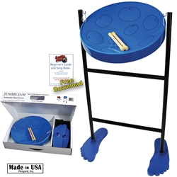 Panyard W1058 Jumbie Jam Steel Drum Kit - Tube Floor Stand - Blue Pan