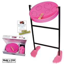 Panyard W1067 Jumbie Jam Steel Drum Kit - Tube Floor Stand - Pink Pan