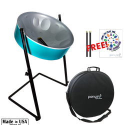 Panyard W1708 C-20 Lead Steel Pan - Ocean Wave - PLUS PACKAGE - Pan + Stand + Case + FREE Mallets + FREE How to Play Book